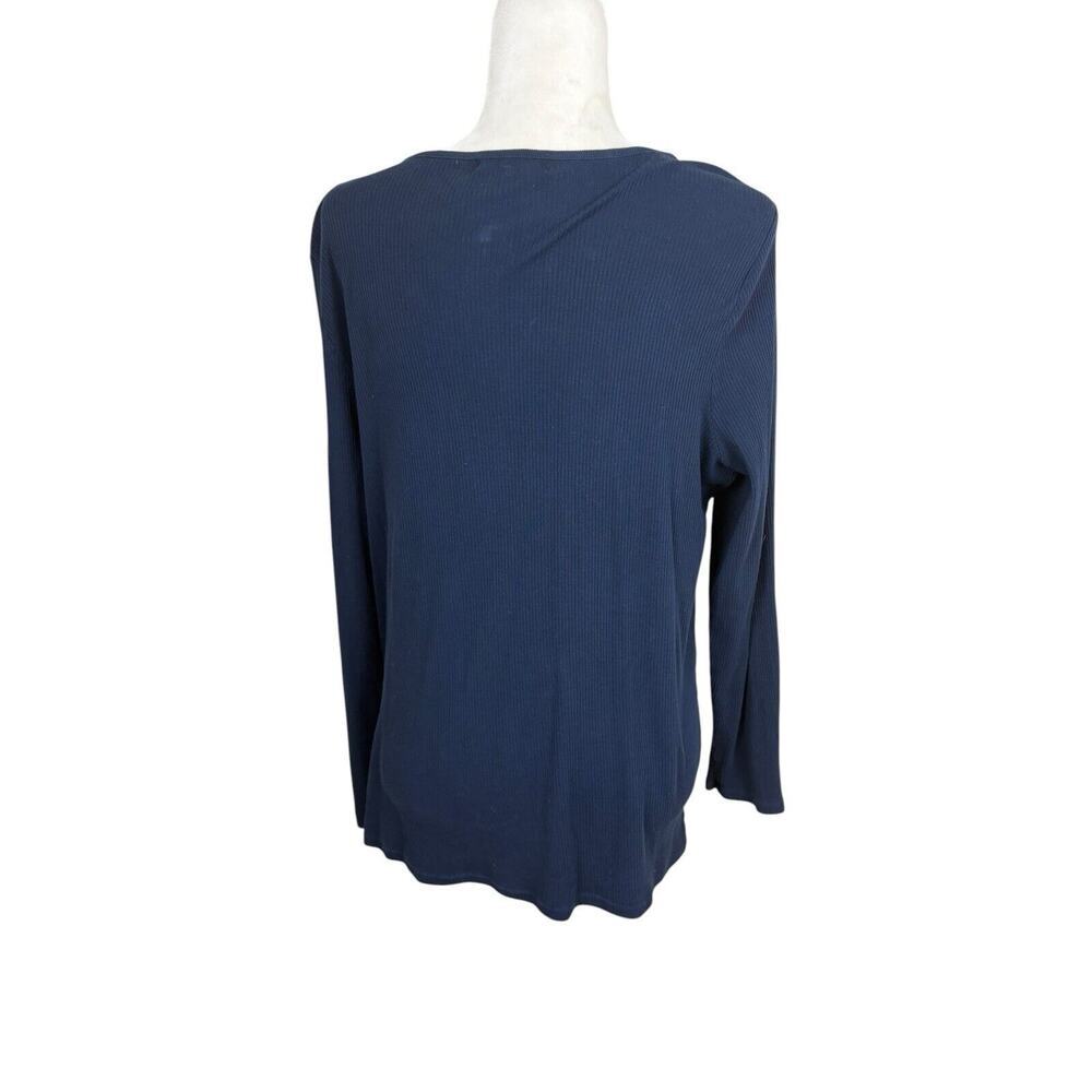 Ralph Lauren Top Womens Size 1X Navy Ribbed Zipper Sophisticated Boat Neck Knit‎ - Picture 5 of 11